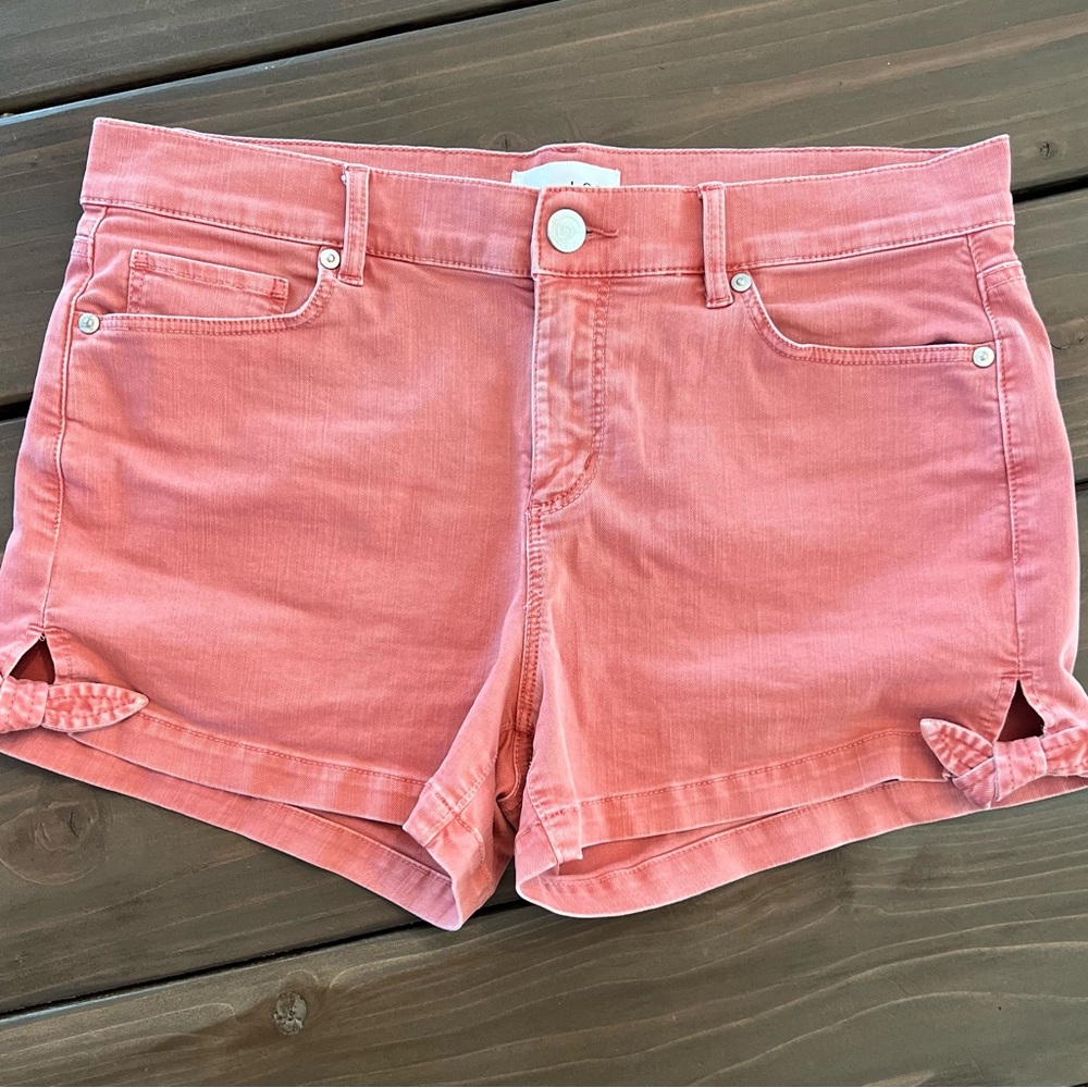 LOFT Faded Red Jean Shorts